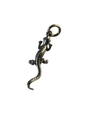 Set of 4 Vintage Style Lizard/Salamander Charms • Tiny Reptile Pendants